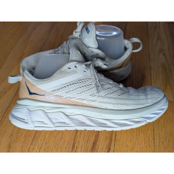 HOKA ONE ONE Arahi 4 Cream Tan Beige Running Shoes Stability Women's 8 - Picture 5 of 13